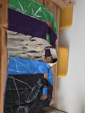 Lot Of 5 Reusable Foldable Totes Bags With Flip Closure Wide Handles By My Bag